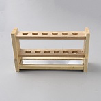 6-Hole Wood Test Tube Display Stands, Multi-functional Holder Rack, Rectangle, Moccasin, 230x60.5x131.5mm, Hole: 17.5~18mm(AJEW-WH0314-644)