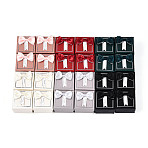 24Pcs 6 Colors Cardboard Jewelry Set Boxes, for Necklaces, Bracelets, Ring, Earring, with Bowknot Outside and Black Sponge Inside, Square, Mixed Color, 5.1x5.1x3.4cm, 4pcs/color(CBOX-N015-02A)