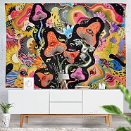 Mushroom with Eye Polyester Wall Tapestry, Rectangle Trippy Tapestry for Wall Bedroom Living Room, Colorful, 1300x1500mm(MUSH-PW0001-103)