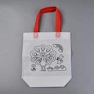 Eco-Friendly Reusable Bags, Non Woven Fabric Shopping Bags, Peacock Shaped, Red, 37.5x22cm(ABAG-WH0017-05B)