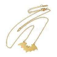 304 Stainless Steel Pendant Necklaces, Bat, Golden, 19.49 inch(49.5cm)(NJEW-H010-02G)