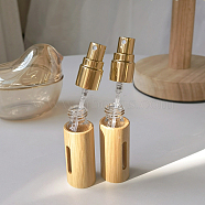 Empty Portable Glass Spray Bottles, with Bamboo,  Refillable Detachable Glass Inner Bottle Travel Perfume Container, Navajo White, 1.9x7.3cm, Capacity: 5ml(0.17fl. oz)(BOTT-PW0011-61A)