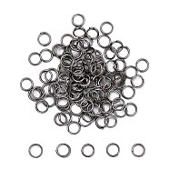 Brass Split Rings, Double Loops Jump Rings, Nickel Free, Gunmetal, 5x1.2mm, about 3.8mm inner diameter(JRDC5MM-NFB)