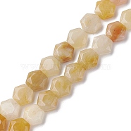 Natural Topaz Jade Beads Strands, Faceted Hexagonal Cut, Hexagon, 8~8.5x9~9.5x4~4.5mm, Hole: 1mm, about 25pcs/strand, 8.11''(20.6cm)(G-K359-C19-01)