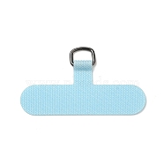 Cloth Mobile Phone Lanyard Patch, Phone Strap Connector Replacement Part Tether Tab for Cell Phone Safety, T- Shaped, Sky Blue, 3.45~3.5x6~6.05x0.06cm, Hole: 9x7mm(AJEW-F061-01E)
