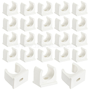 PVC Plastic Pipe Hangers Clamp, Water Pipe Support Clamp , Floral White, 17x20x18.5mm, Hole: 6x4mm(FIND-WH0113-01)
