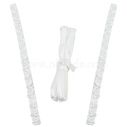 1 Set Women's Wedding Dress Zipper Replacement, Adjustable Fit Satin Corset Back Kit, Lace-up Formal Prom Dress, White, 482~4000x15~24x2.3~4mm, 3pcs/set(OCOR-GF0002-91C)
