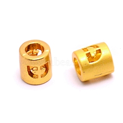 Alloy Letter Beads, Column, Matte Gold Color, Letter.D, 6.5x6mm, Hole: 3mm(PALLOY-WH0081-55D)