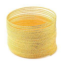 Iron Wire, Textured Round, for Bangle Making, Golden, 1.2mm, Inner Diameter: 58mm(IFIN-E025-03A-G)