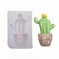 DIY Cactus Food Grade Silicone Molds, Resin Casting Molds, For UV Resin, Epoxy Resin Jewelry Making, White, 61x40x16mm, Inner Size: 55x25mm(DIY-F045-38)