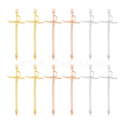 Unicraftale 48Pcs 3 Colors Alloy Sword Pendants, Mixed Color, 66x24mm, 16pcs/color(FIND-UN0003-12)