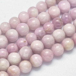 Round Natural Kunzite Beads Strands, Spodumene Beads, Grade AB+, 10~11mm, Hole: 1mm, about 38pcs/strand, 15.5 inch(G-K068-27-10mm)