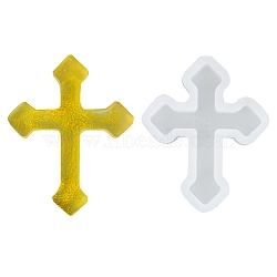 DIY Silicone Molds, Resin Casting Molds, For UV Resin, Epoxy Resin Jewelry Pendants Making, Cross, White, 39x32x5mm(X-AJEW-F030-06C)