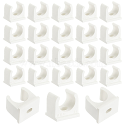 PVC Plastic Pipe Hangers Clamp, Water Pipe Support Clamp , Floral White, 17x20x18.5mm, Hole: 6x4mm(FIND-WH0113-01)