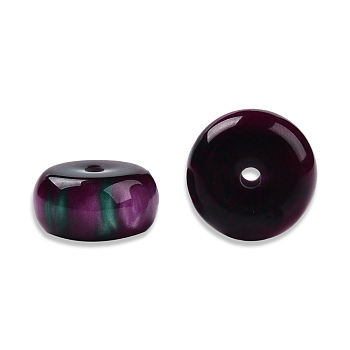 Resin Beads, Imitation Gemstone, Flat Round/Disc, Purple, 16.5~17x8.5~9mm, Hole: 2~2.3mm
