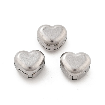 304 Stainless Steel European Style Clasps, Heart, 8.5x10x7mm, Hole: 1.8mm