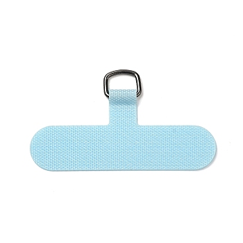 Cloth Mobile Phone Lanyard Patch, Phone Strap Connector Replacement Part Tether Tab for Cell Phone Safety, T- Shaped, Sky Blue, 3.45~3.5x6~6.05x0.06cm, Hole: 9x7mm