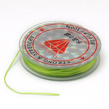 Flat Elastic Crystal String, String Cord Crystal Threads, Pale Green, 0.8mm, about 10.93 yards(10m)/roll