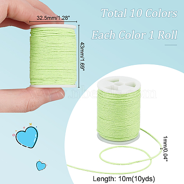 10 Rolls 10 Colors Waxed Cotton Cords(YC-WH0012-01)-2