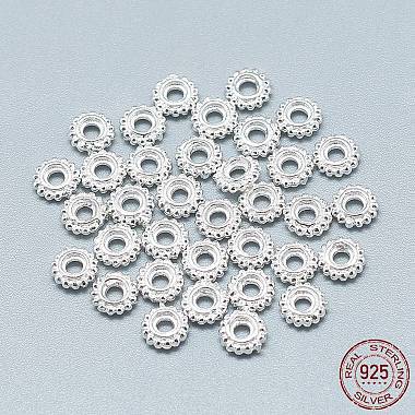 Silver Flat Round Sterling Silver Spacer Beads
