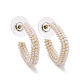 Imitation Pearl Beaded Twist C-shape Stud Earrings(EJEW-C006-02)-1