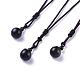 Natural Golden Sheen Obsidian Pendant Necklaces(NJEW-P241-A01)-1