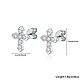 Rhodium Plated 925 Sterling Silver Micro Pave Cubic Zirconia Stud Earrings(CN4447-1)-5