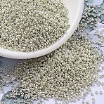 MIYUKI Round Rocailles Beads, Japanese Seed Beads, 11/0, (RR181) Galvanized Silver, 11/0, 2x1.3mm, Hole: 0.8mm, about 50000pcs/pound(SEED-G007-RR0181)