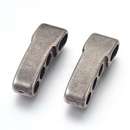 304 Stainless Steel Shackles Clasps Finding, Curved Rectangle, Antique Silver, 36x12x8.5mm, Hole: 5mm and 5x10mm(STAS-E446-26AS)