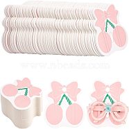 Paper Hair Clip Display Cards, Cherry, Pink, 2-3/8x2-1/2 inch(5.9x6.5cm), 0.5mm Thick(DIY-WH0199-79)