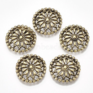 Tibetan Style Alloy Filigree Joiners, Floral, Antique Bronze, 17.5x3mm(PALLOY-S177-21)