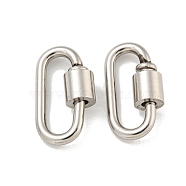 304 Stainless Steel Screw Carabiner Lock Charms, for Necklaces Making, Oval, 19x9x2mm(STAS-C092-01C-P)
