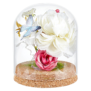 Glass Dome Cover, Decorative Display Case, Cloche Bell Jar Terrarium with Wood Base, Clear, 125x100mm(AJEW-WH0515-11B)