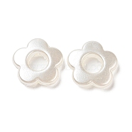 Opaque Acrylic Beads, Flower, White, 14x14.5x3.5mm, Hole: 1.1mm, about 1120pcs/500g(OACR-C016-16)