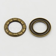 Tibetan Style Linking Rings, Ring, Lead Free and Cadmium Free, Antique Bronze, 17x2mm, Inner Diameter: 10mm(TIBEP-EA536YKG-AB-LF)
