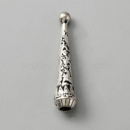 Alloy Cord Ends, Bolo Tie End Caps, Cone, Antique Silver, 52x10.5mm, Inner Diameter: 5.5mm(FIND-WH0111-224AS)