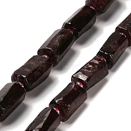 Natural Garnet Beads Strands, with Seed Beads, Faceted, Column, 8.5~13x6~8x6~8mm, Hole: 1mm, about 28~32pcs/strand, 15.98~18.90''(40.6~48cm)(G-K245-I18-01)