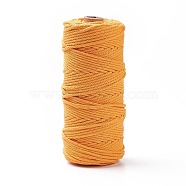Cotton String Threads, for DIY Crafts, Gift Wrapping and Jewelry Making, Dark Orange, 3mm, about 109.36 Yards(100m)/Roll(OCOR-F014-01D)