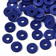 Handmade Polymer Clay Beads, for DIY Jewelry Crafts Supplies, Disc/Flat Round, Heishi Beads, Blue, 8x1mm, Hole: 2mm, about 650pcs/50g(X-CLAY-Q251-8.0mm-53)