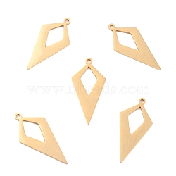 Ion Plating(IP) 201 Stainless Steel Pendants, Quadrangle, Golden, 30x14.5x1mm, Hole: 1.5mm(STAS-K003-14G-02)