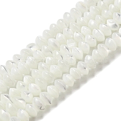 Natural Trochus Shell Rondelle Beads Strands, Saucer Beads, WhiteSmoke, 3x2mm, Hole: 0.5mm, about 202~205pcs/strand, 15.94~16.14''(40.5~41cm)(SSHEL-H072-01B)