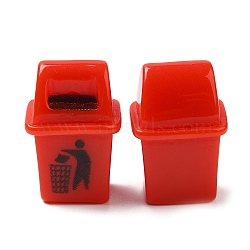 Resin Garbage Can Display Decorations, for Car Home Office Desktop Ornaments, Red, 16.5x14x24mm(DJEW-P013-01F)