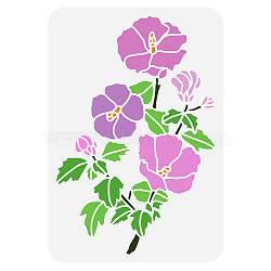 Plastic Drawing Painting Stencils Templates, for Painting on Scrapbook Fabric Tiles Floor Furniture Wood, Rectangle, Flower, 29.7x21cm(DIY-WH0396-547)