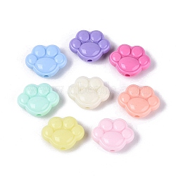 Opaque Plastic Beads, Paw Print, Mixed Color, 18.5x22.5x8.5mm, Hole: 2.8mm, about 270pcs/500g(KY-N025-23)