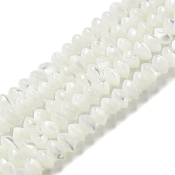 Natural Trochus Shell Rondelle Beads Strands, Saucer Beads, WhiteSmoke, 3x2mm, Hole: 0.5mm, about 202~205pcs/strand, 15.94~16.14''(40.5~41cm)