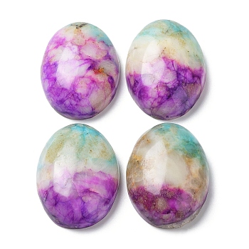 Natural Calcite Cabochons, Dyed, Oval, Purple, 30x22x7.5mm