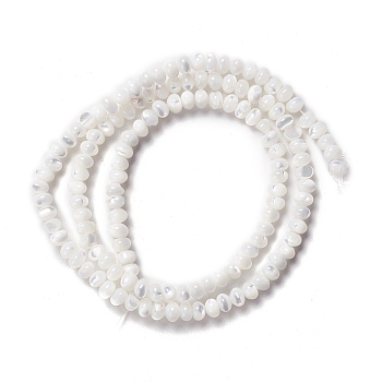 Natural Trochid Shell/Trochus Shell Beads Strands, Abacus Beads, Rondelle, Seashell Color, 3x4~4.5mm, Hole: 0.9mm, about 135pcs/strand, 15.94 inch(40.5cm)