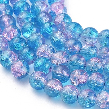 1Strand Two Tone Transparent Crackle Glass Round Beads Strands(X-CCG-Q001-8mm-19)-3