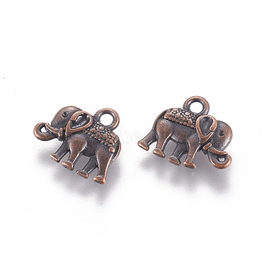 Red Copper Elephant Alloy Charms