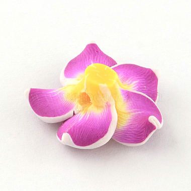 Handmade Polymer Clay 3D Flower Plumeria Beads(CLAY-Q192-30mm-07)-2
